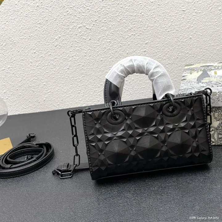 Cheap D-Joy with Bag Motif Black Micro Diamond Lady Cannage Calfskin Ultramatte 0728 Luxury